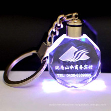 Wholesale Custom Bulk Blank 3D Laser Led Glass Crystal Wedding Souvenir Keychain